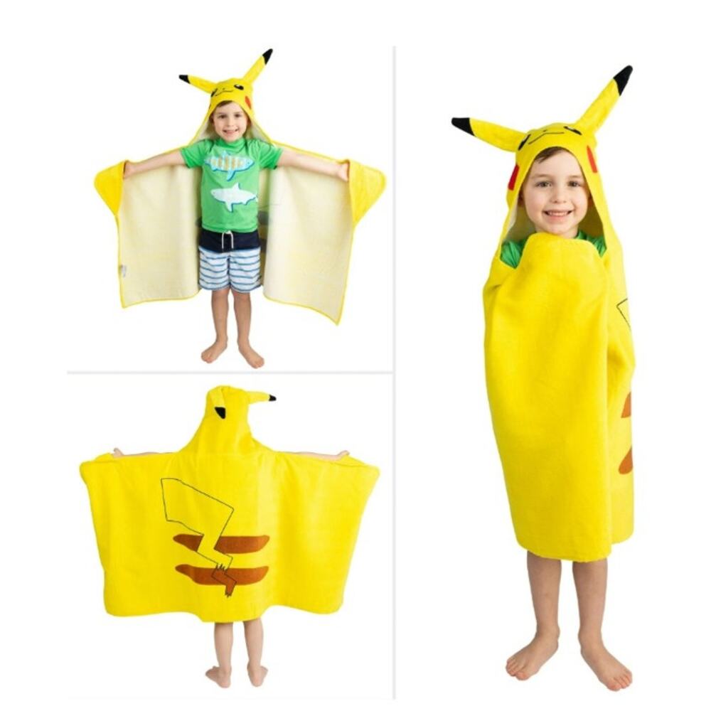 Pokemon Pikachu Terry Cloth Kids Hooded Towel
